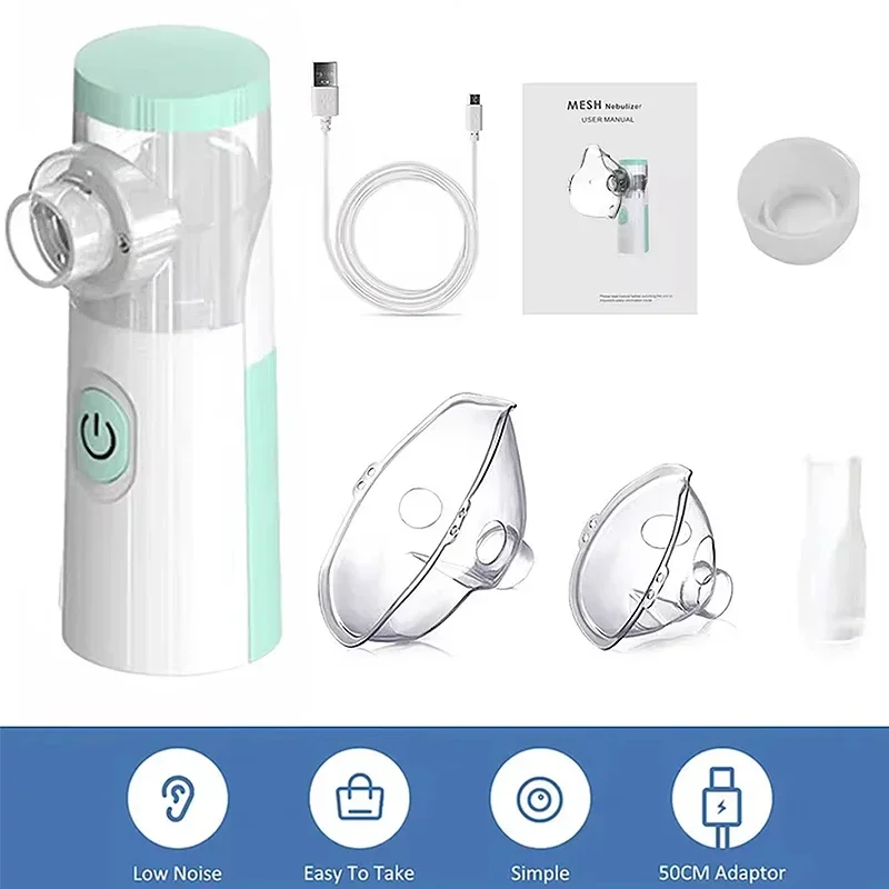 Mini nebulizator medyczny ręczne nebulizatory atomizery ultradźwiękowe przenośny wyciszony inhalator na astmę dla dorosłych dzieci z USB