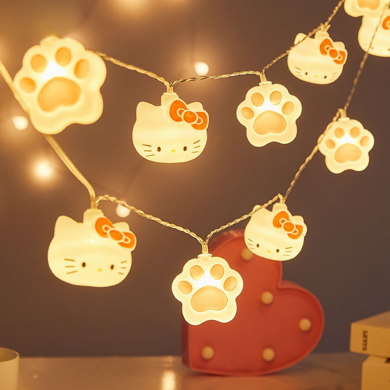 Hallo Kitty Kawaii LED Streifen Sanrio Zimmer Atmosphäre Dekorative Lampe Blinklicht USB Stecker Weihnachten Dekoration Geschenke Für Mädchen