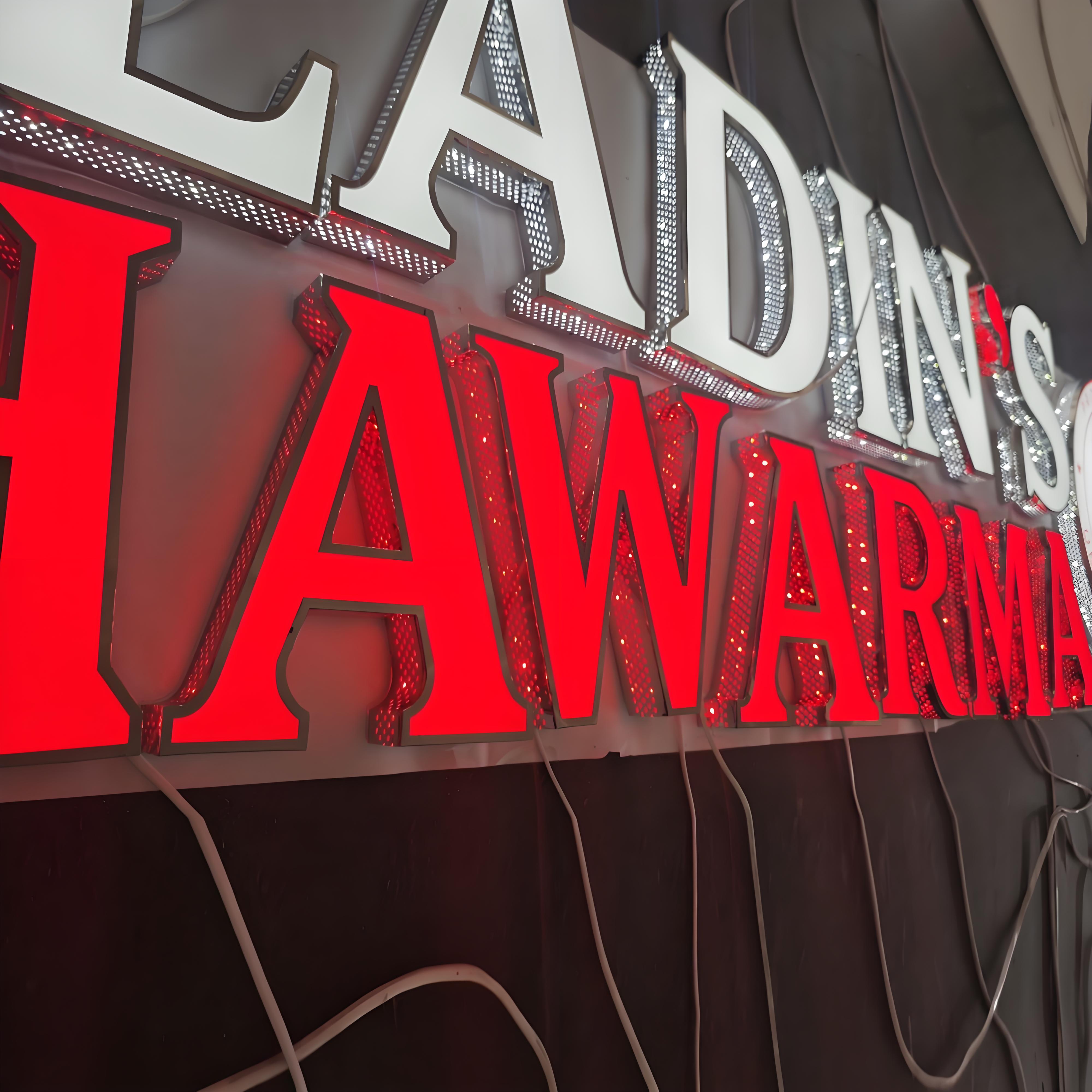 Custom Made กลางแจ้ง 3D LED Sign Shopfront Big LED ช่องตัวอักษร Luminous อะคริลิคป้ายธุรกิจ