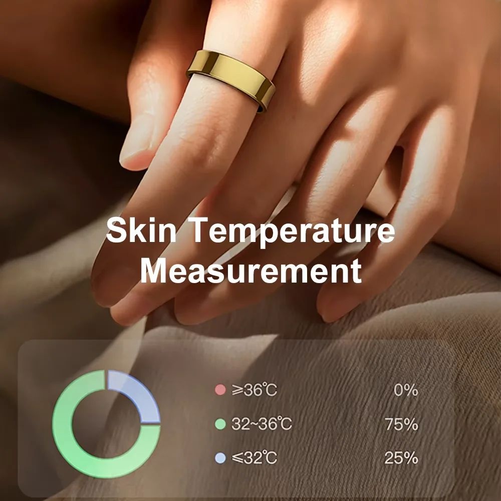 R09 anel inteligente para homens e mulheres com estojo de carregamento freqüência cardíaca monitoramento de pele no sangue fitn saúde traer anel