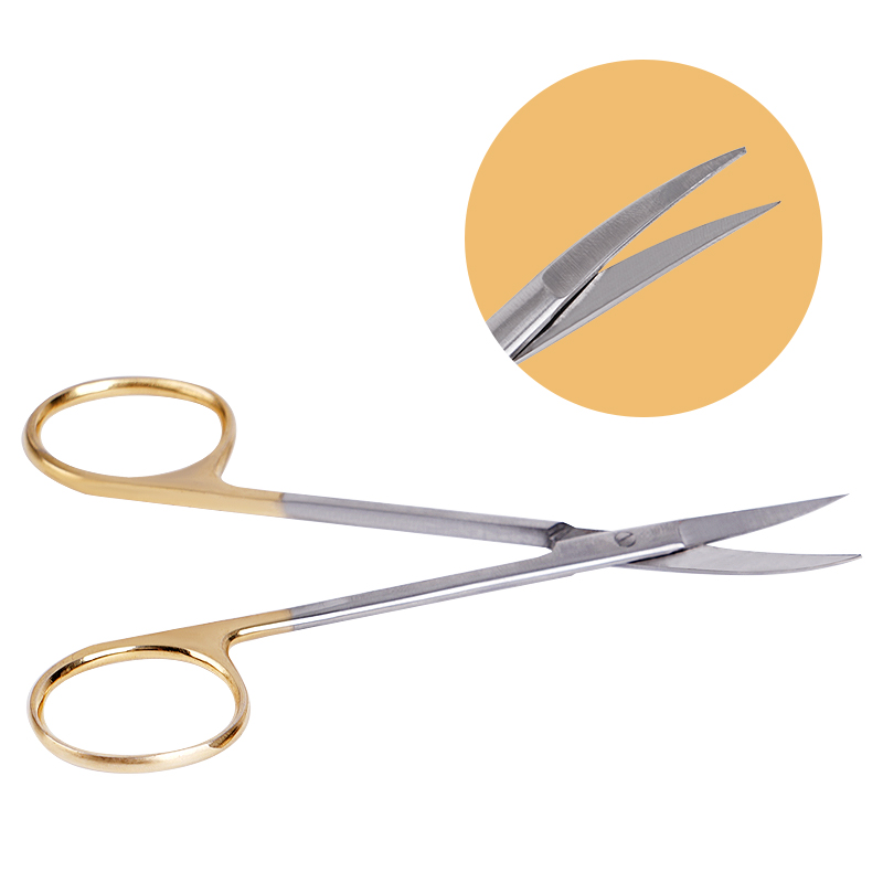 Dental Edelstahl Medizinische Chirurgische Schere Gerade/Gebogene Spitze Vergoldet Griff Tier Tier Tierarzt Schere Haarschnitt Schere