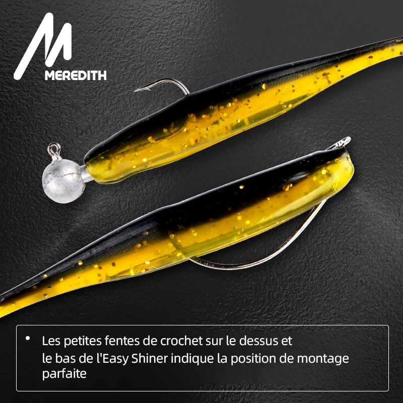 MEREDITH – Leurres de pêche Easy Shiner, leurre brochet accessoire pour pêcheurs de carpes, pour attirer les poissons, appâts artificiels en silicone, double coloris, existe en 50 mm-100mm leurre souple