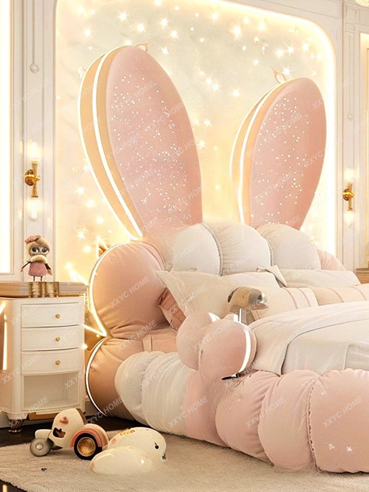 Homestay girl children single bed cute pink bedroom bed