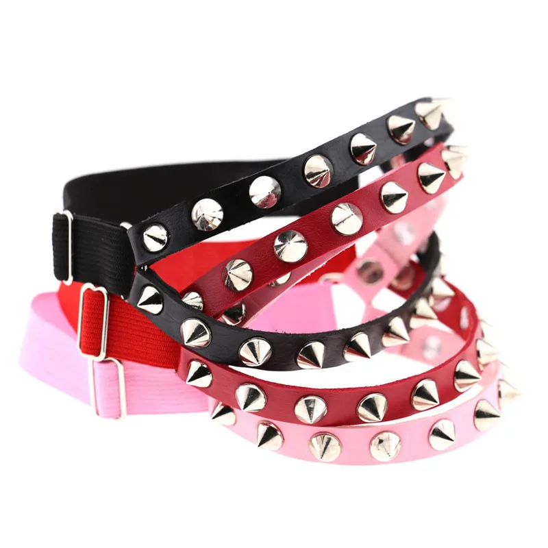 1 peça punk hip hop couro fileira dupla rebite liga cinto sexy decorativo coxa anel corrente corporal