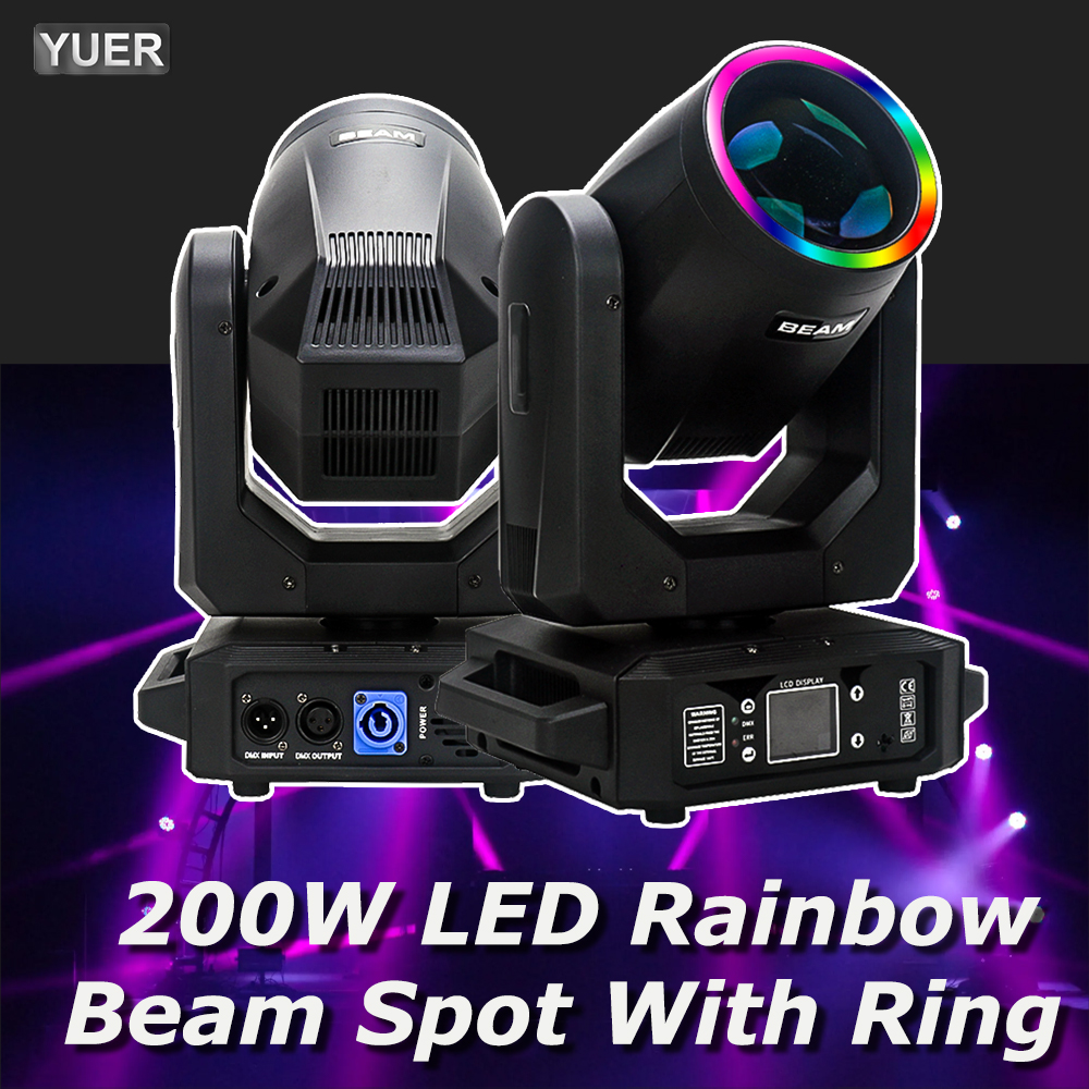 200w LED Moving Head Light mit Rings trahl Spot 18 rotierende Prismen Regenbogen 12 Gobo 8 Farbe ffekt DJ DMX Stage Light Disco Bar