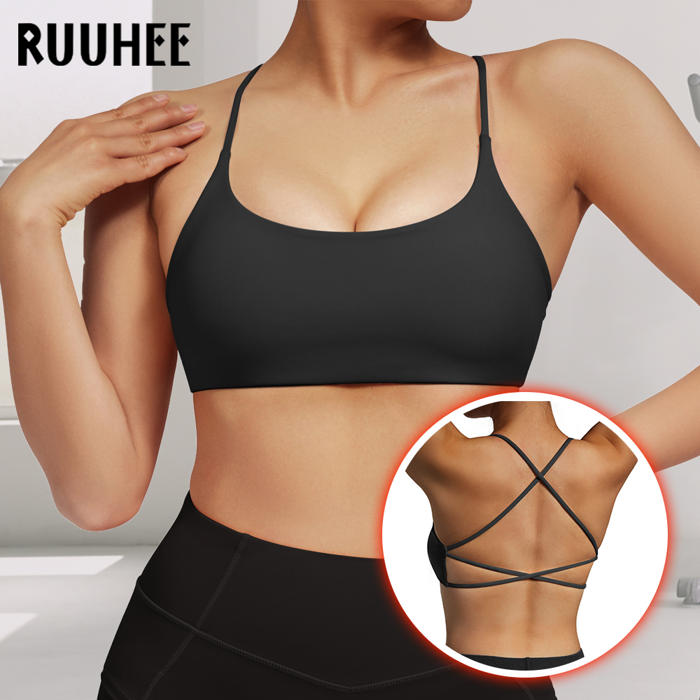 Sport-Bh Für Fitness Frauen Mit Pad Workout Laufen Tank Top Weibliche Backless Stoßfest Atmungsaktive Unterwäsche Yoga Bh Frauen