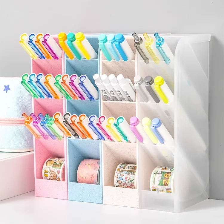 Mới Để Bàn Người Tổ Chức Bút Bút Chì Cọ Trang Điểm Hộp Lưu Trữ 4 Lưới Xiên Lắp Sắp Xếp Lưu Trữ Trường Văn Phòng Phẩm