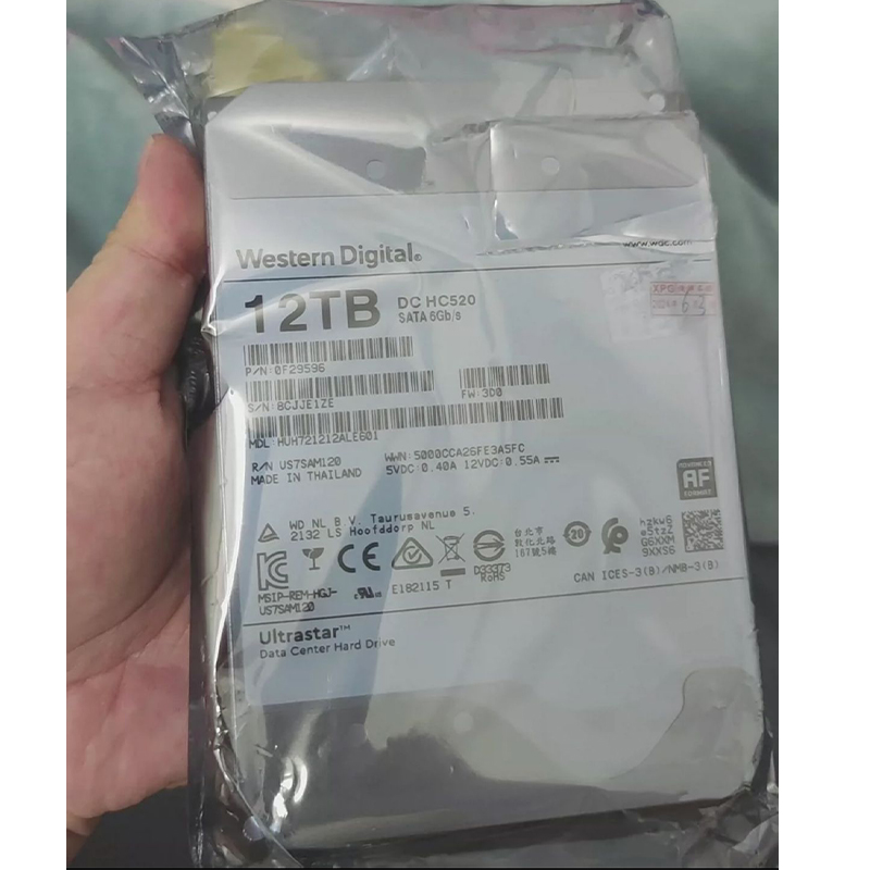 Für WD Enterprise Festplatte 3,5 Zoll 12 TB HUH 721212 ALE601 HUH 721212 ALE600 DC HC520 SATA 6 Gbit/s Festplatte