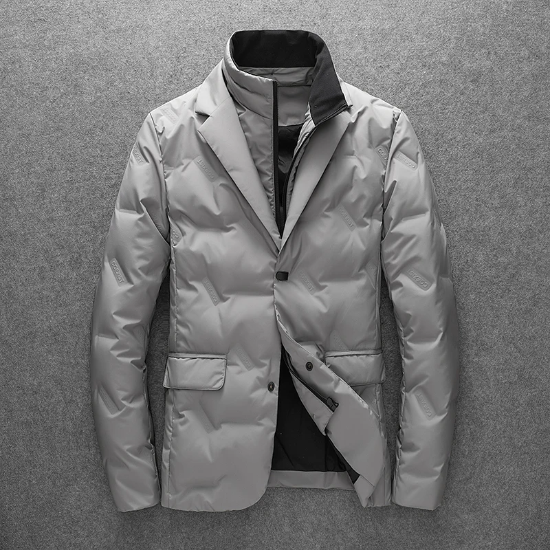 2024 outono/inverno nova gola destacável jaqueta masculina 90% pato branco para baixo de alta qualidade luz luxo negócios e lazer