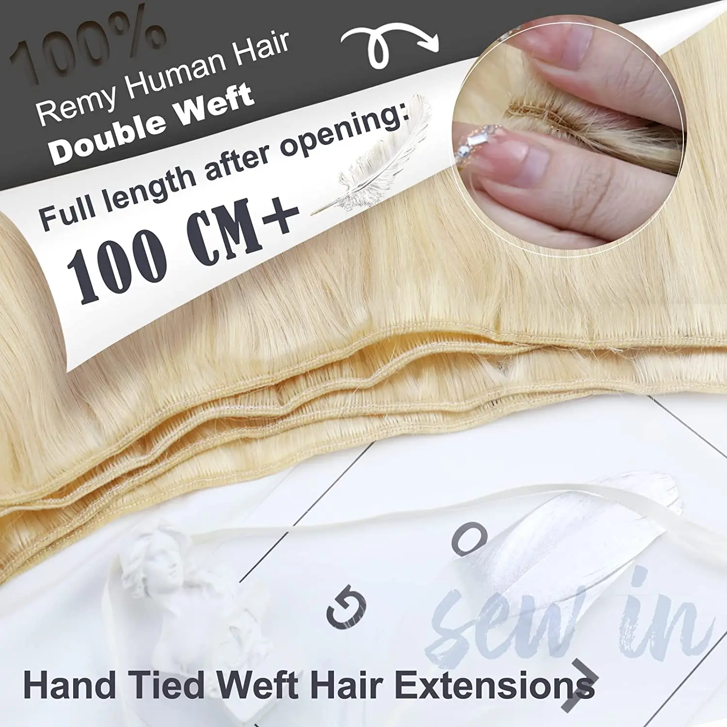 Moresoo May Trong Đôi Sợi Ngang Làm Tóc Dệt Tóc Con Người Lưng Máy Remy Tóc 100 Gram Mềm Và Mượt Dệt thẳng
