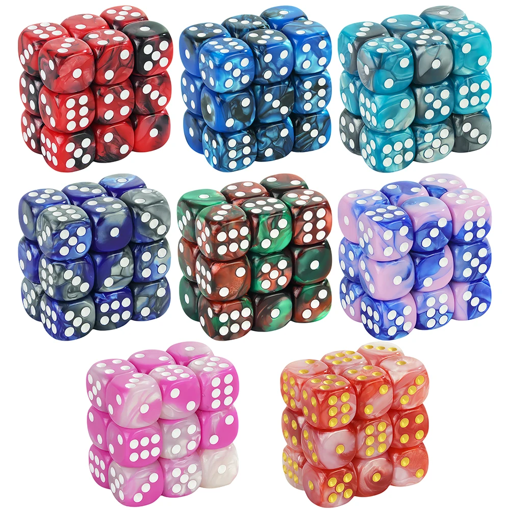 12mm D6 Acryl Würfel Mini 6-seitig Zwei Farbe Würfel Runde Ecke Spiel Würfel für Club Party DND RPG Brettspiel Bar Tisch Zubehör