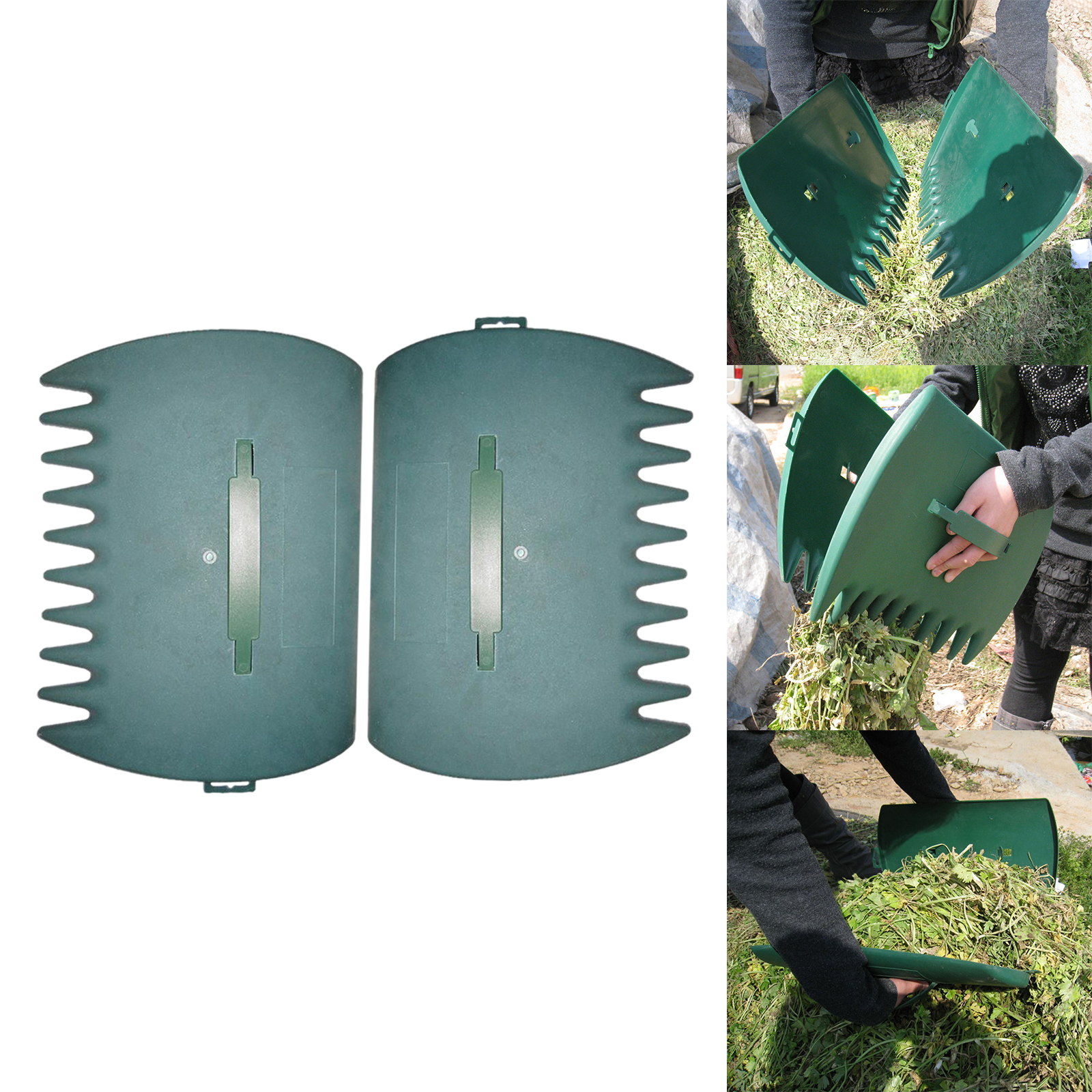 1 paio di rastrelli a mano per foglie, raccogliere le spazzatura, artigli per la pulizia del giardino del cortile, raccoglitore di rifiuti, raccoglitore di rifiuti, giardino