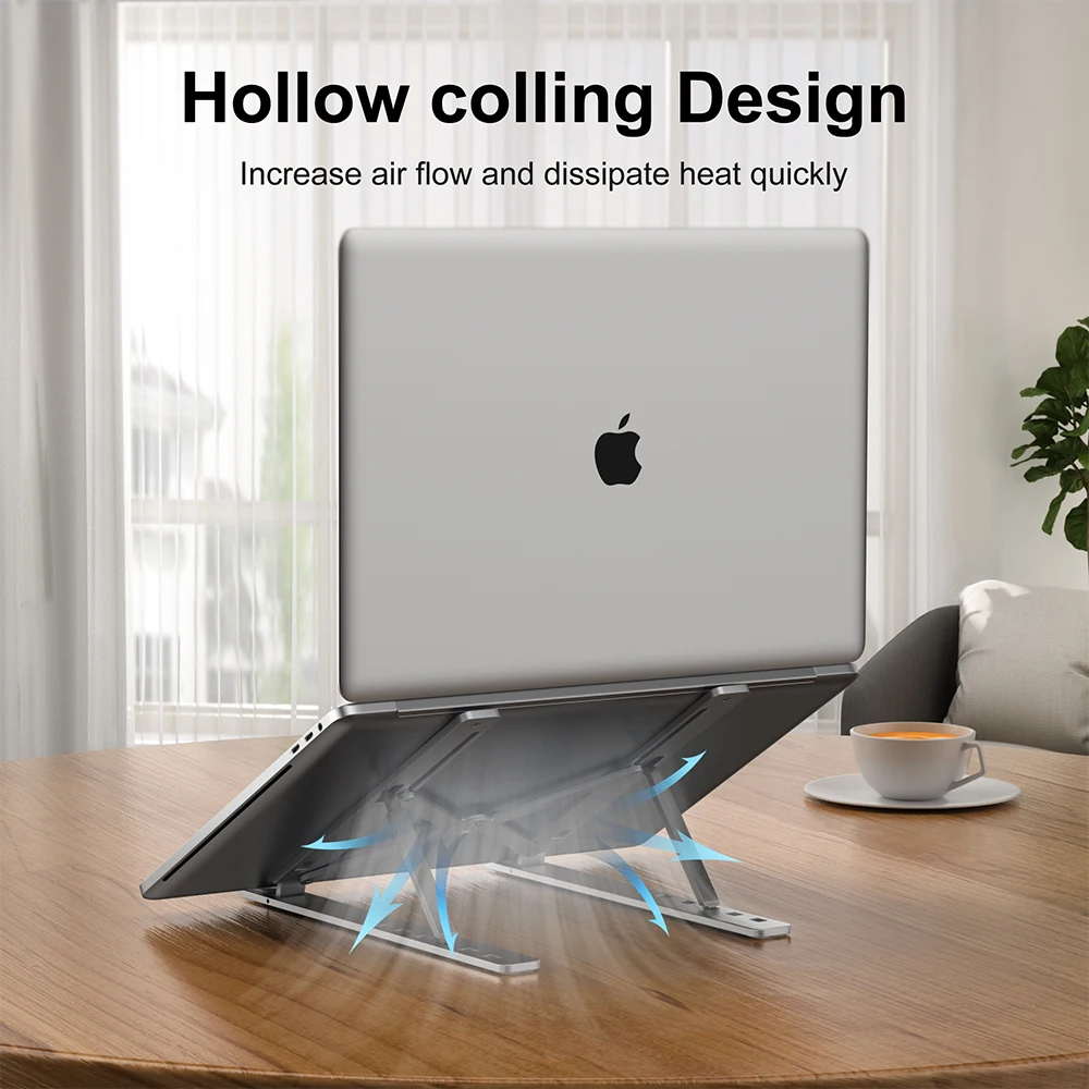 Supporto per laptop pieghevole in alluminio Base di supporto per supporto per notebook portatile regolabile per accessori per staffa di raffreddamento MacBook Air Pro