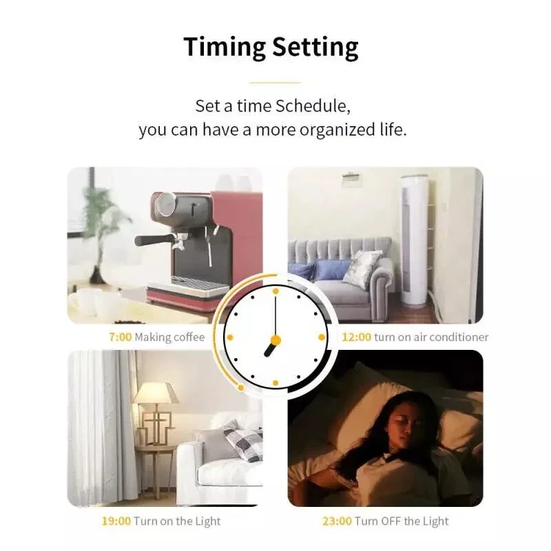 Tuya WiFi inteligente/Zigbee enchufe UE 16A/20A con función de temporizador de monitoreo de energía Control de voz Alexa Google Home Alice