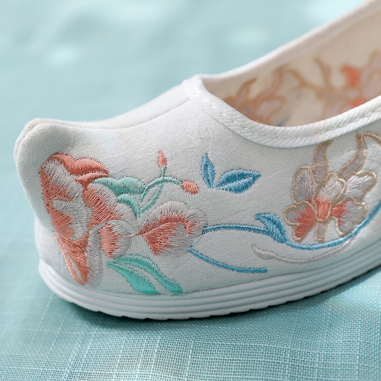 韓服靴古代中国の伝統的なダンスパフォーマンス刺繍 Canva フラット東洋女性の結婚式の足首内部高さ
