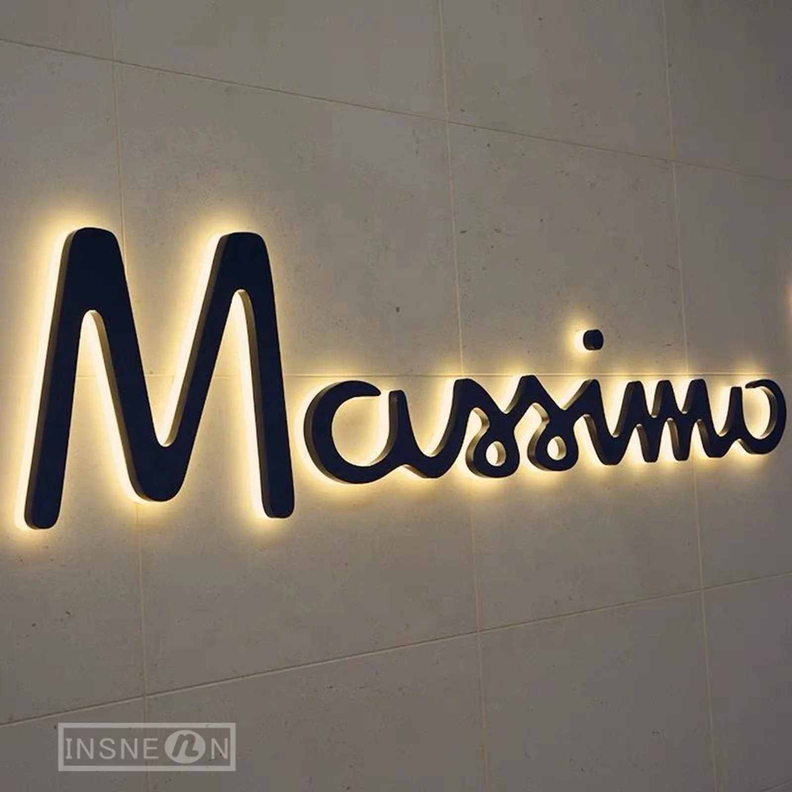 ที่กําหนดเองสแตนเลสส่องสว่างตัวอักษร Backlit LED ป้ายตัวอักษรโลหะกันน้ํากลางแจ้งโฆษณาป้ายบริษัท