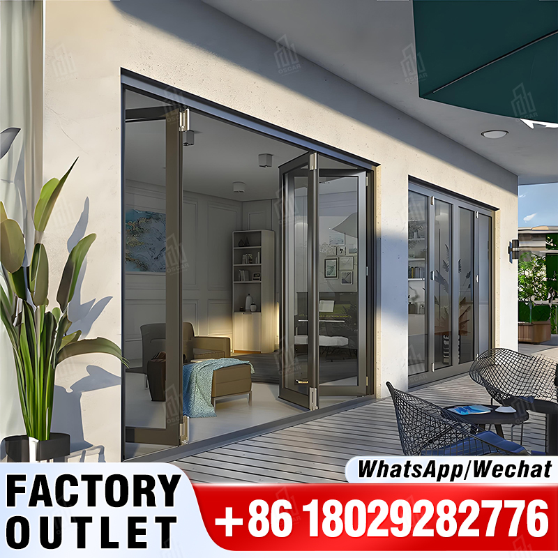 Puerta corredera plegable de PVC de primera calidad, pino blanco con cerradura de aluminio plateada, plegable e impermeable para villas y baños