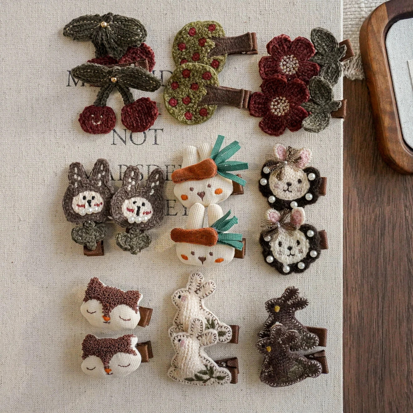 2Pcs Cartoon Hair Clips for Baby Girls Crochet Hairpins Children's Side Clip Newborn Hair Accessories Kids Cute Rabbit Hairclips