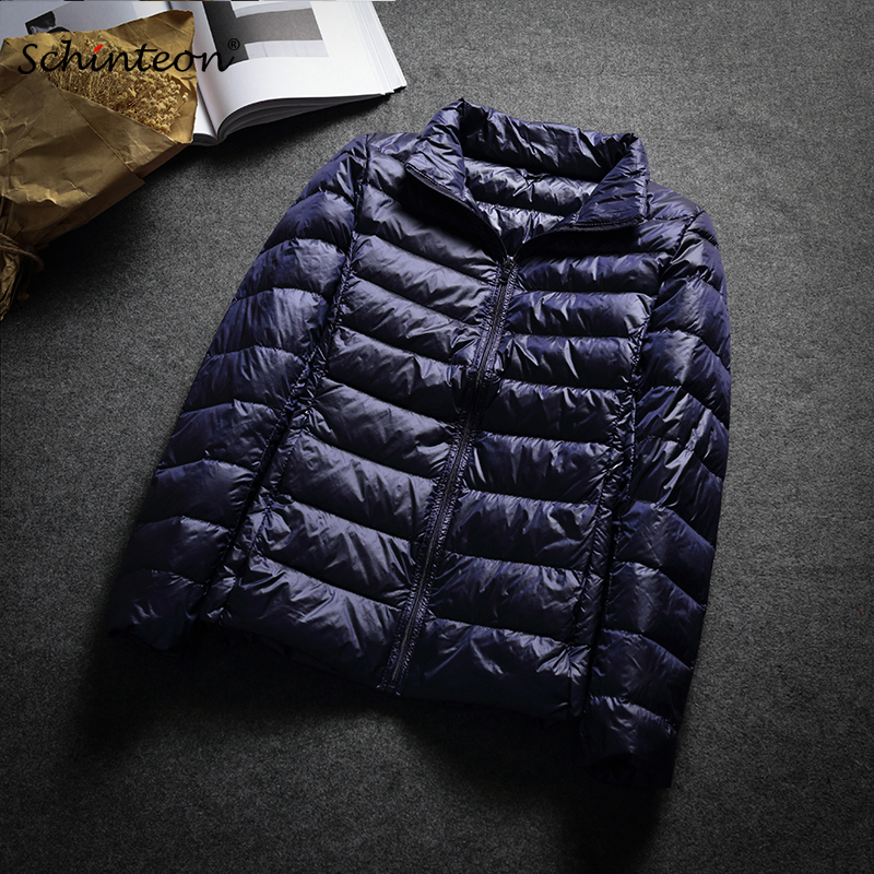 Schinteon Ultraleichte weiße Entendaunenjacke, Frühling und Herbst, warm, schlank, Reißverschluss, Damenmode, leichter Daunenmantel, 13 Farben, S-7XL