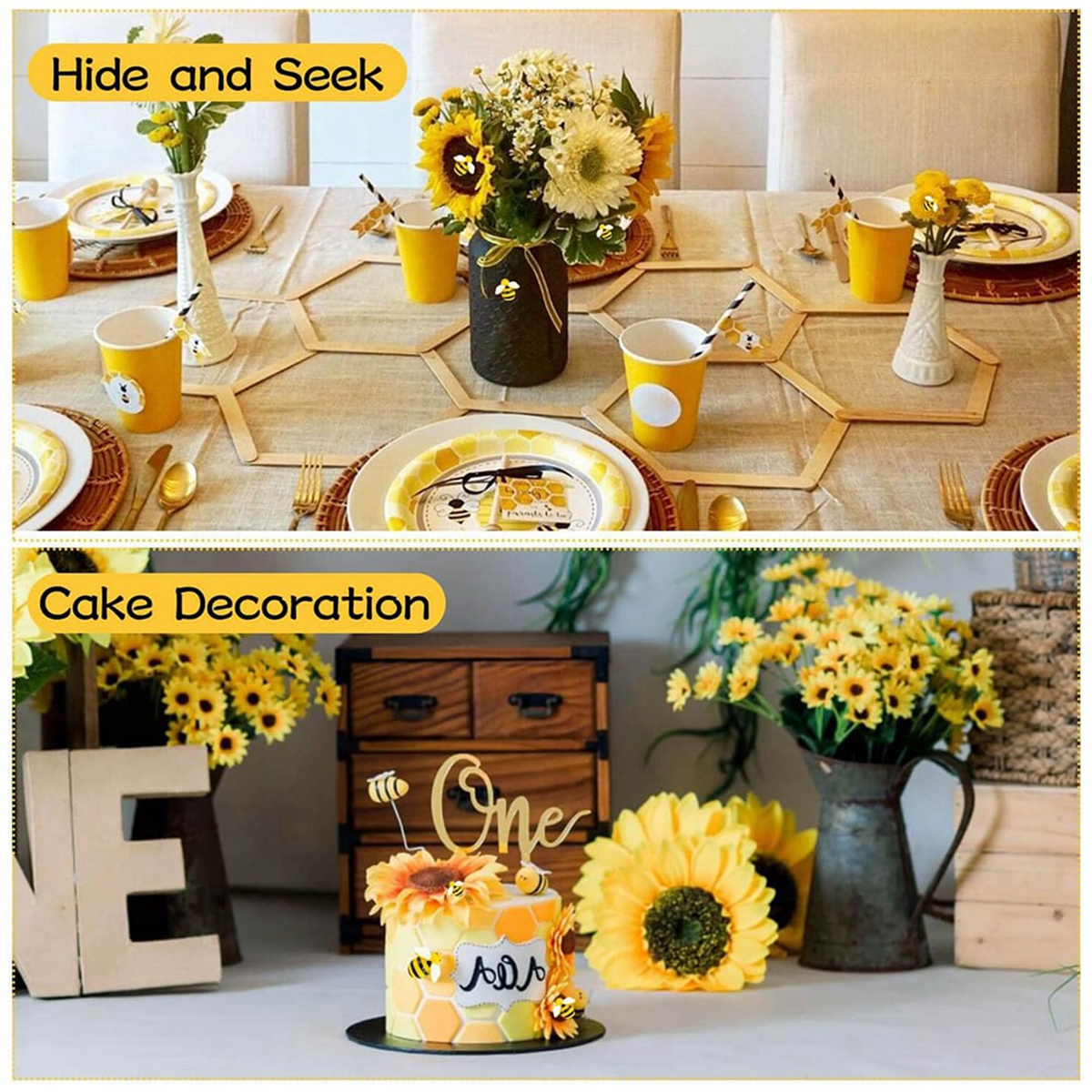 BABQ 120PCS Bumble-Bee Decor, Resin Honey Bees for Crafts, Small Plastic Bees Ornaments for Decorations