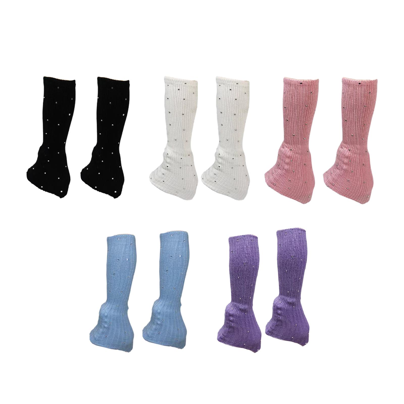 Aquecedores de pernas para patinação artística, moda decorativa sobre o joelho, tricô, aquecedores de pernas para esportes, clima frio, treino de dança