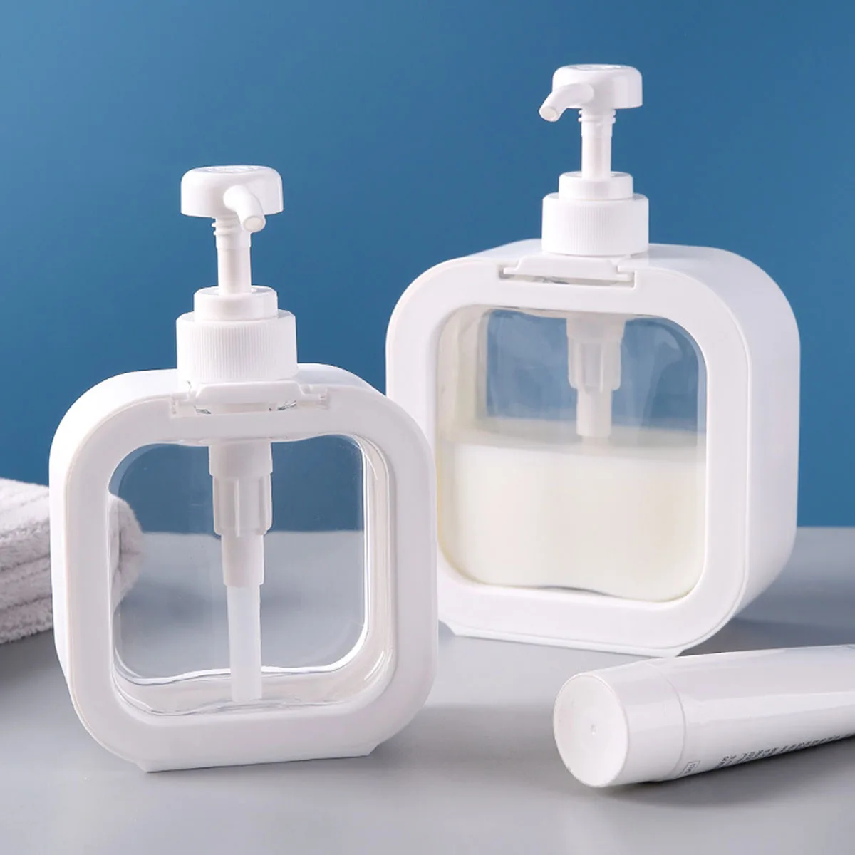 Refillable Soap Pump Dispenser Empty Bottle Dispenser With Press Pump For Soap Shampoo Shower Lotion Hand Shampoo Bottles Soap