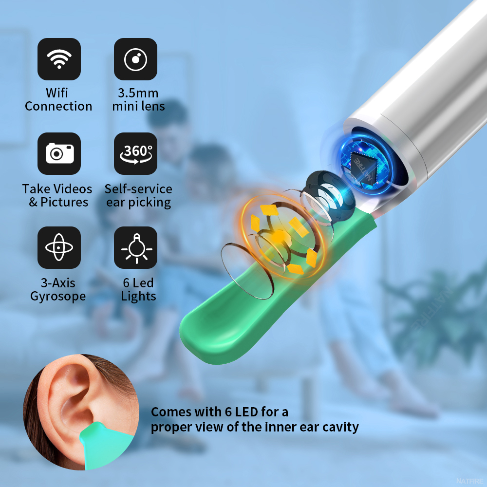 Dropshipping Ear Cleaner with Camera Wireless Ear Sticks Otoscope USB C Charging Endoscope Wax Removal Tool Earpick MIni Camera