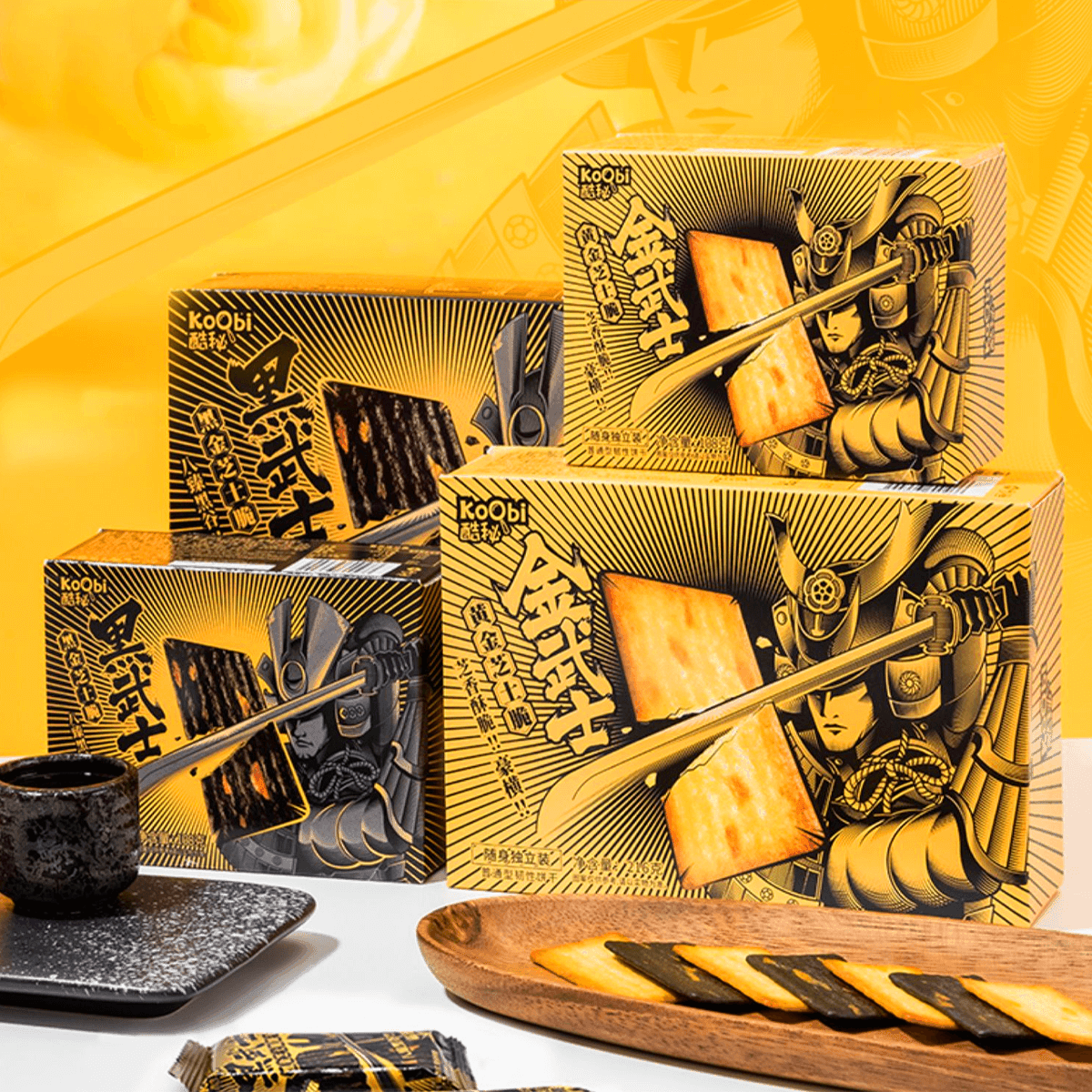 [5Packs] Koobi Cheese Crisp Cookies , Golden Samurai Rock Grilled , 7.62 oz*5Packs