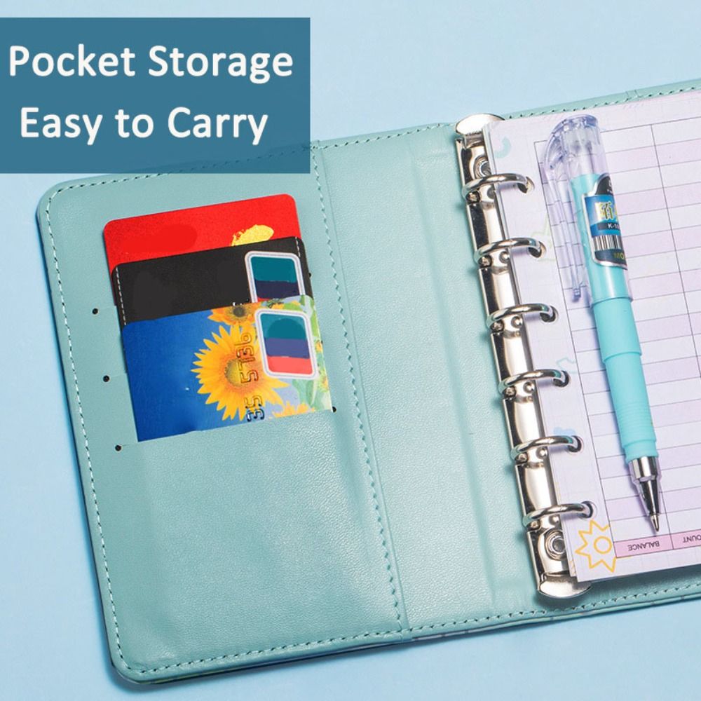 PU Leather Budget Binder Planner Daily Weekly Wallet Organizer Money Savings Challenges Bill Holder Cash Envelopes