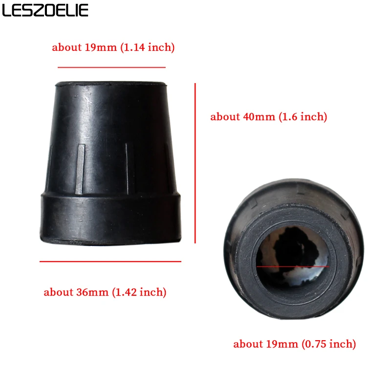 1 Stück Durchmesser 2,2 cm schwarze Gummis pitzen für Gehstock Gummi polster Mode Gehst öcke End abdeckung Spitze