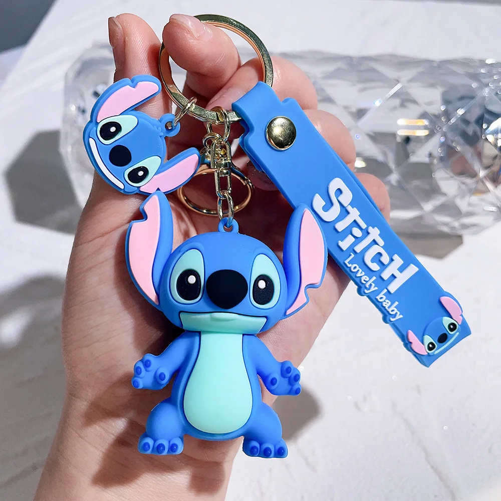 1 pz Portachiavi Stitch figurine in plastica morbida creativo PVC interstellare portachiavi per auto per bambini regalo pendente