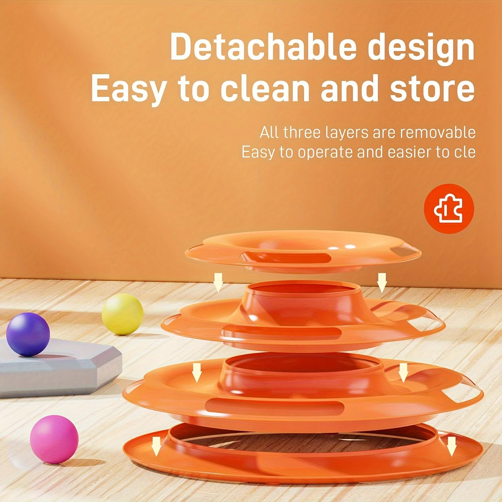 Cat Four Layer Turntable Toy Educational Play Track Tower Cat Teaser Toy For Indoor Cat Interactive Supply
