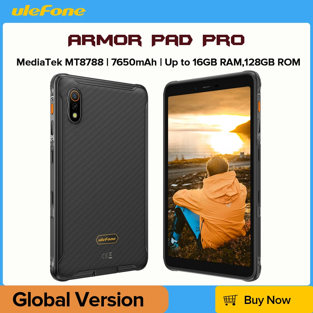 【Neu】Ulefone Armor Pad Pro Rugged Tablet IP68/IP69K 4G MT8788 16 GB RAM (8 GB + 8 GB virtueller RAM) 128 GB ROM 48 MP 7650 mAh Android 13