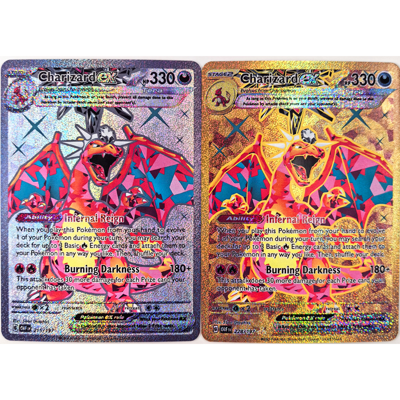 2 unids/set Pokemon Diy Charizard autorcontrol Ptcg recoger firma comercial tarjeta Flash Anime regalo de dibujos animados Color Flash