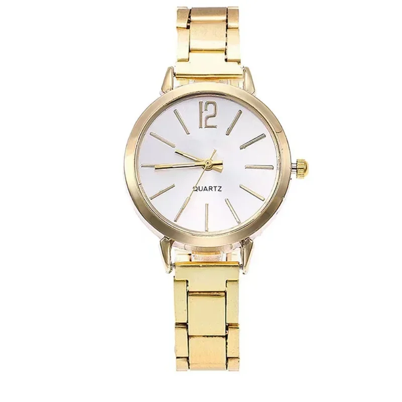 Relojes de pulsera de lujo para mujer, reloj de cuarzo analógico a la moda, correa de acero inoxidable, reloj de pulsera Digital informal para mujer