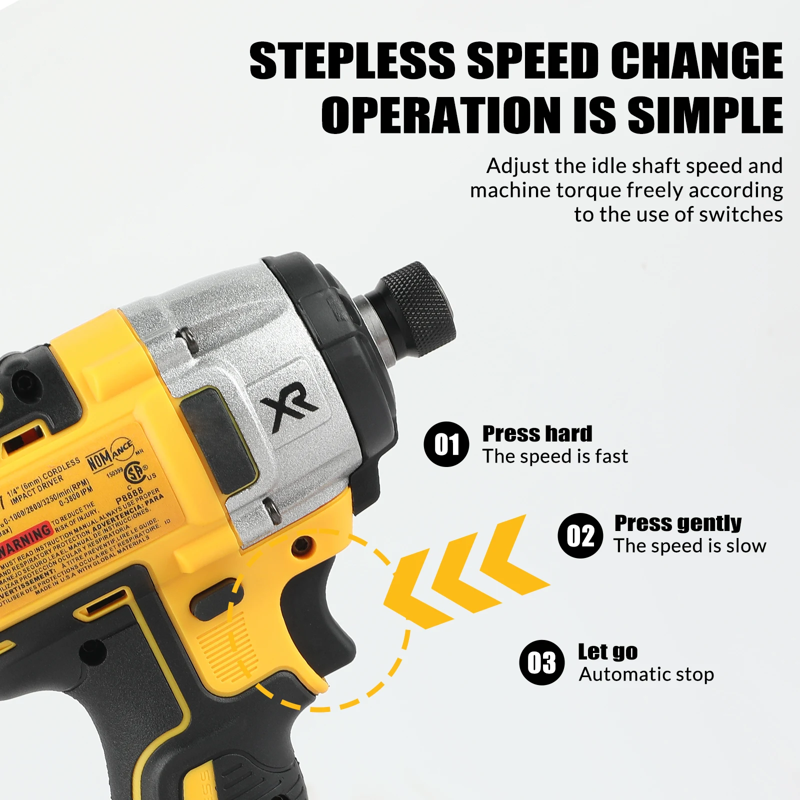 Brushless impact drill DCF887, 20V Dewalt battery wireless screwdriver, car repair power tool, handbag