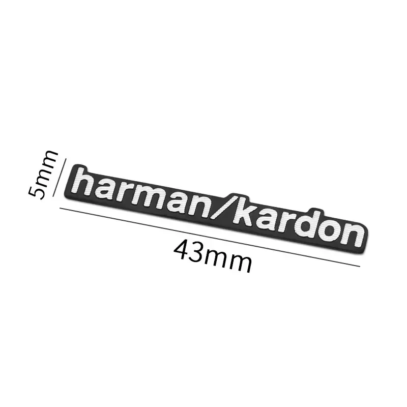 Pegatinas de Audio de coche Harman/Kardon de aluminio para BMW E39 E36 F30 E46 E90 E60 F10 F20 X5 E70 E53 E30 E92 E87 X3 E83 F25 X6 E71 F11 M