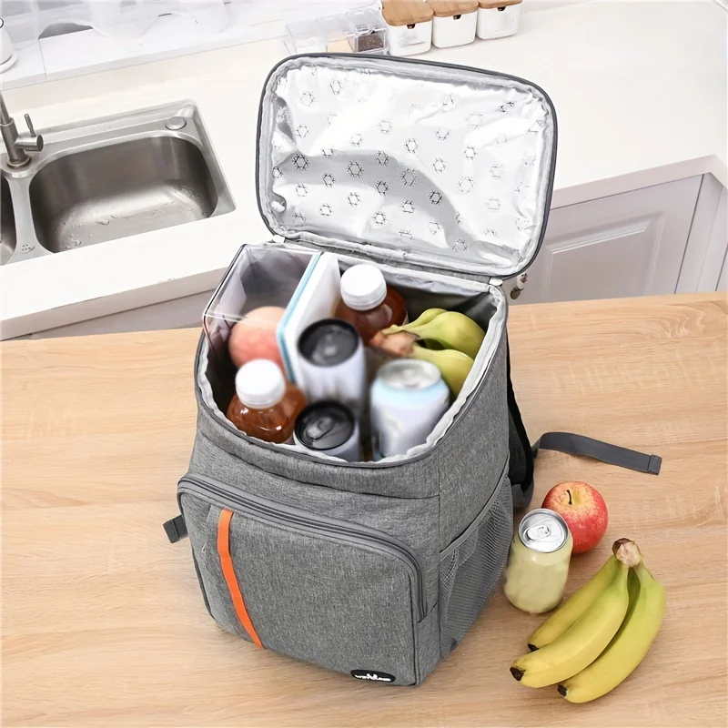 Borsa da picnic isolata addensata, borsa da pranzo portatile in foglio di alluminio, borsa a tracolla con isolamento termico di grande capacità