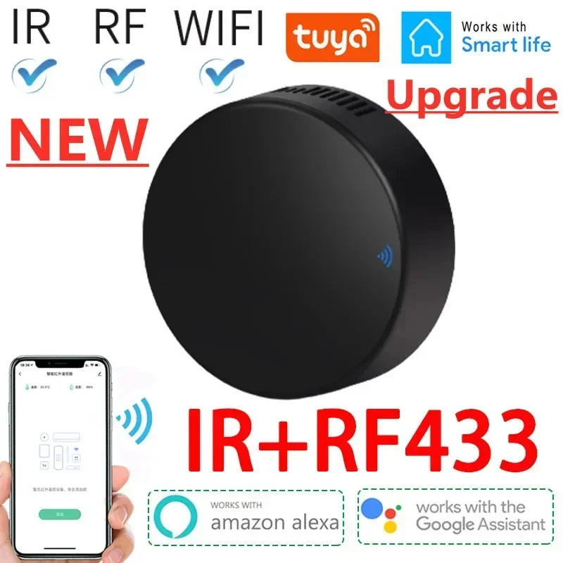 Controle remoto ir wifi tuya inteligente rf casa inteligente controlador infravermelho para ar condicionado todos os tv lg tv suporte alexa google casa