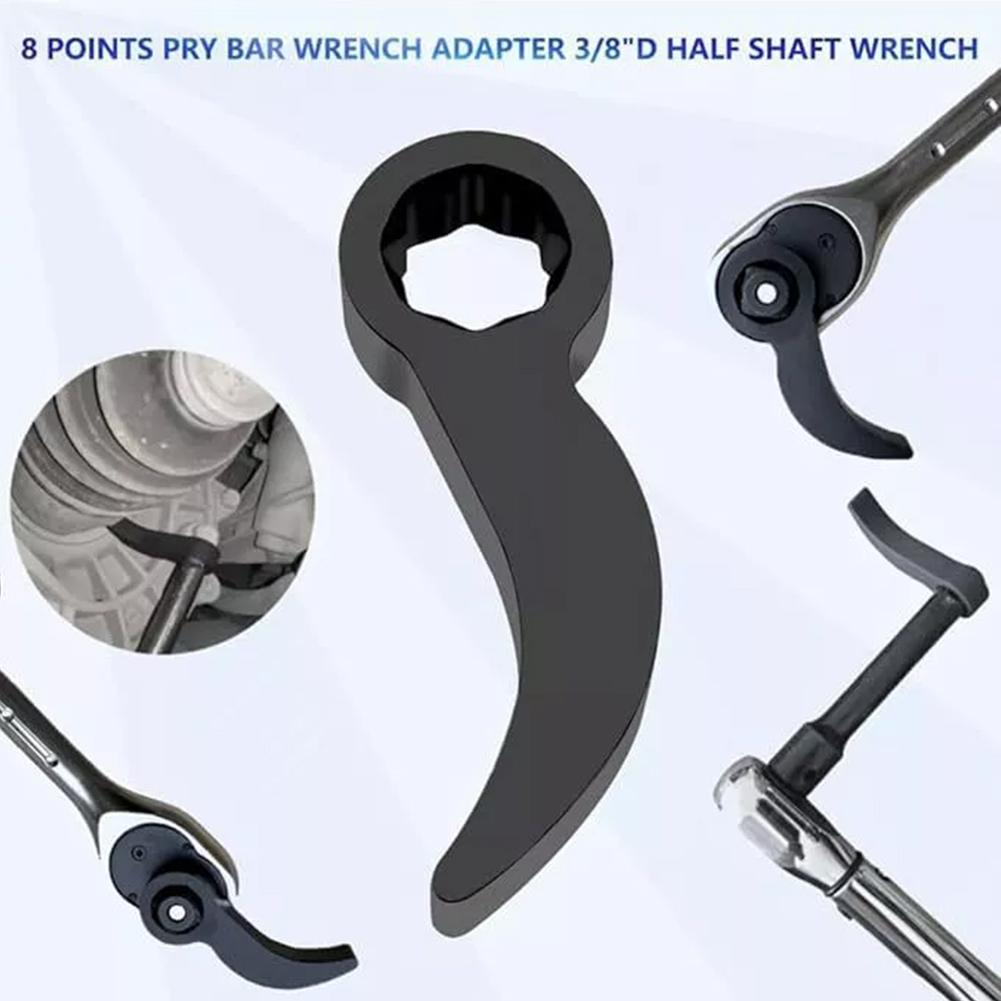 Tool Compact Adapter Head Pry Bar Wrench Adaptor Drive Ratchet Horn-Type Half Shaft Labor Saving Removal Car Repair Tool