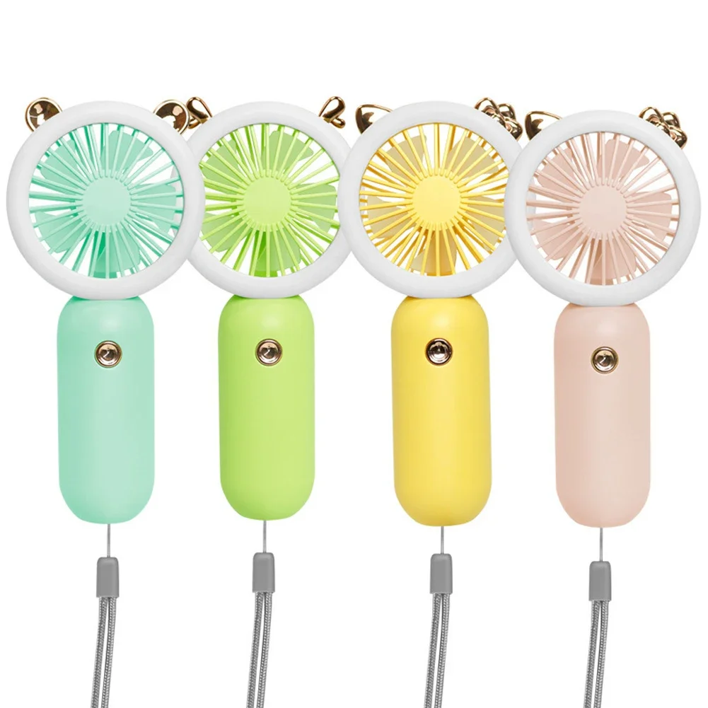 かわいいミニファンポータブルハンドヘルドファン軽量ハンディファンポケットサイズ低ノイズ小型扇風機学生ギフト屋外ファン 2025
