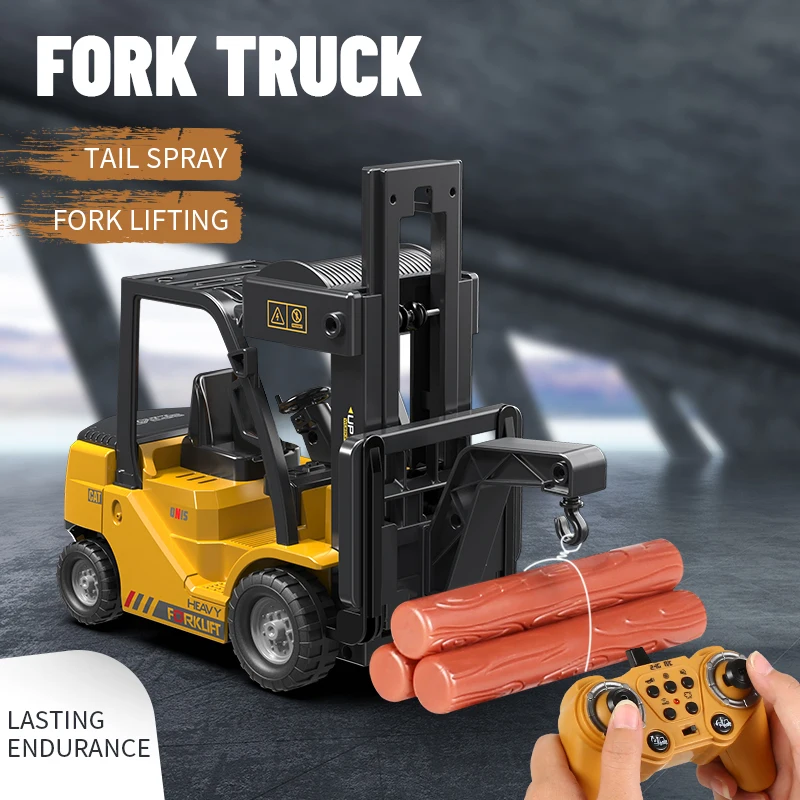 รถยกไฟฟ้า mobil RC รถเครนรถบังคับวิทยุรถบังคับวิทยุของเล่นสำหรับเด็กผู้ชาย kado ulang tahun