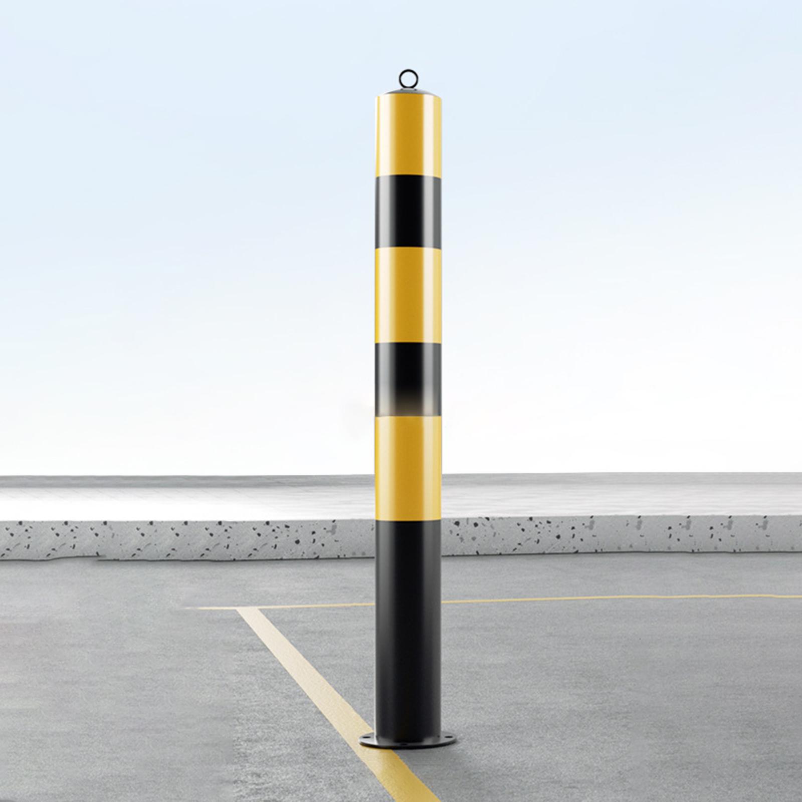 Poste de borne de sécurité 30 ''H, barrière de stationnement en métal pour zone sensible à la circulation, Intersections routière, Double anneau, réchauffement sûr