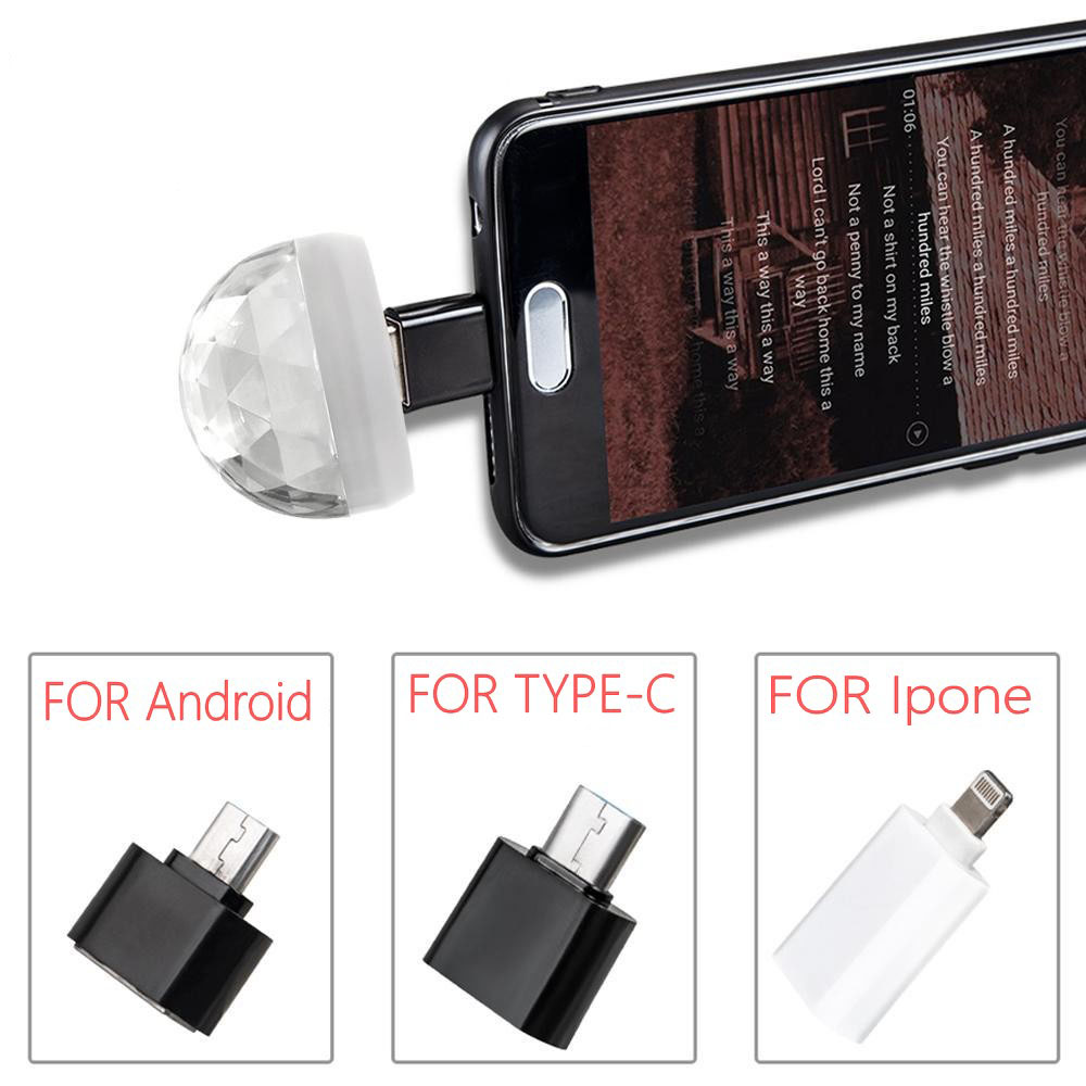 Led Apple USB 車 USB アンビエントライト DJ RGB ミニカラフルな音楽サウンドインターフェイスホリデーパーティー雰囲気インテリアドームトランクランプ