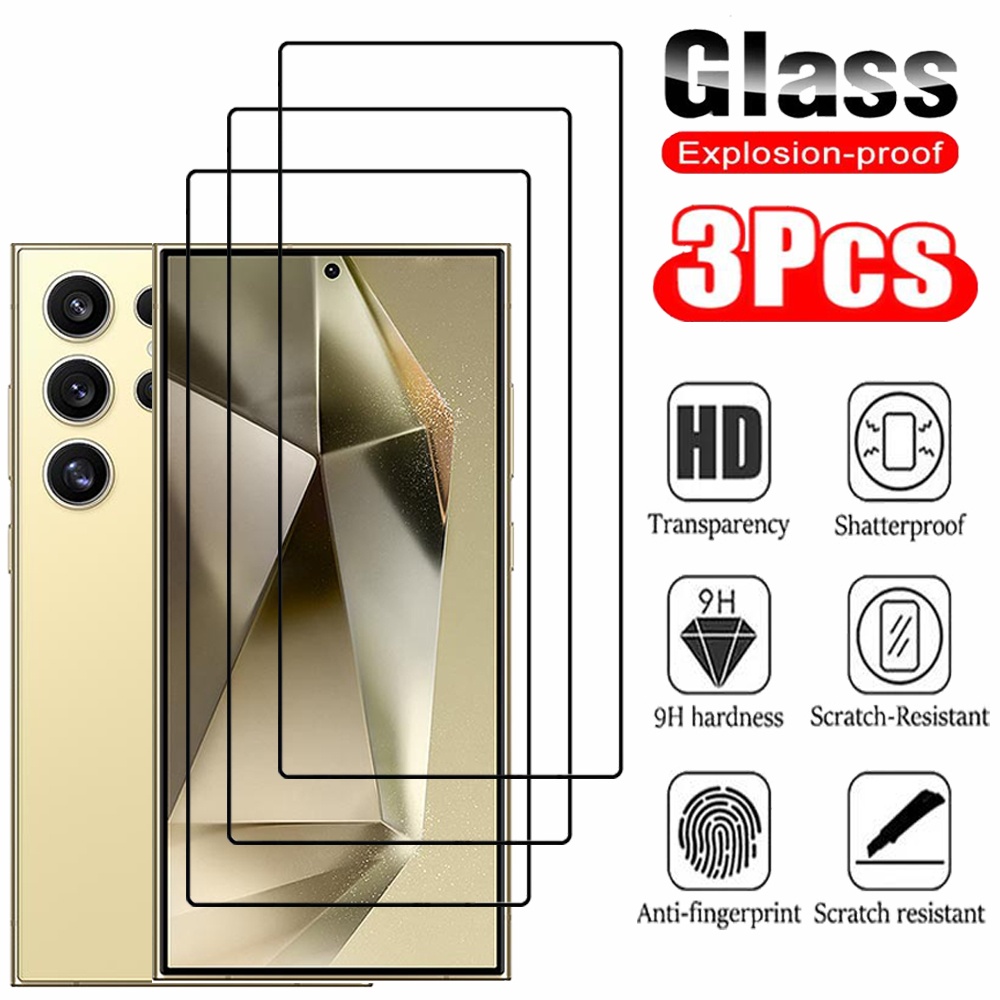 Cristal Templado Para Samsung Galaxy S25 S24 Ultra Protector de Pantalla A17 A27 A37 A57 Vidrio delantero S 24 Ultra Screen Protector A56 A36 A26 A16 A55 A54 A53 A15 A25 A35 Película de móvil