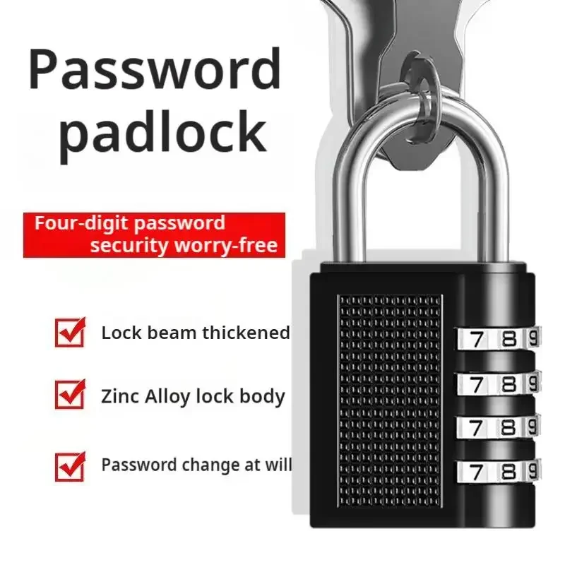 4-digit Combination Lock Warehouse Door Locker Backpack Zinc Alloy Waterproof And Corrosion-resistant Mini Outdoor Burglar Lock