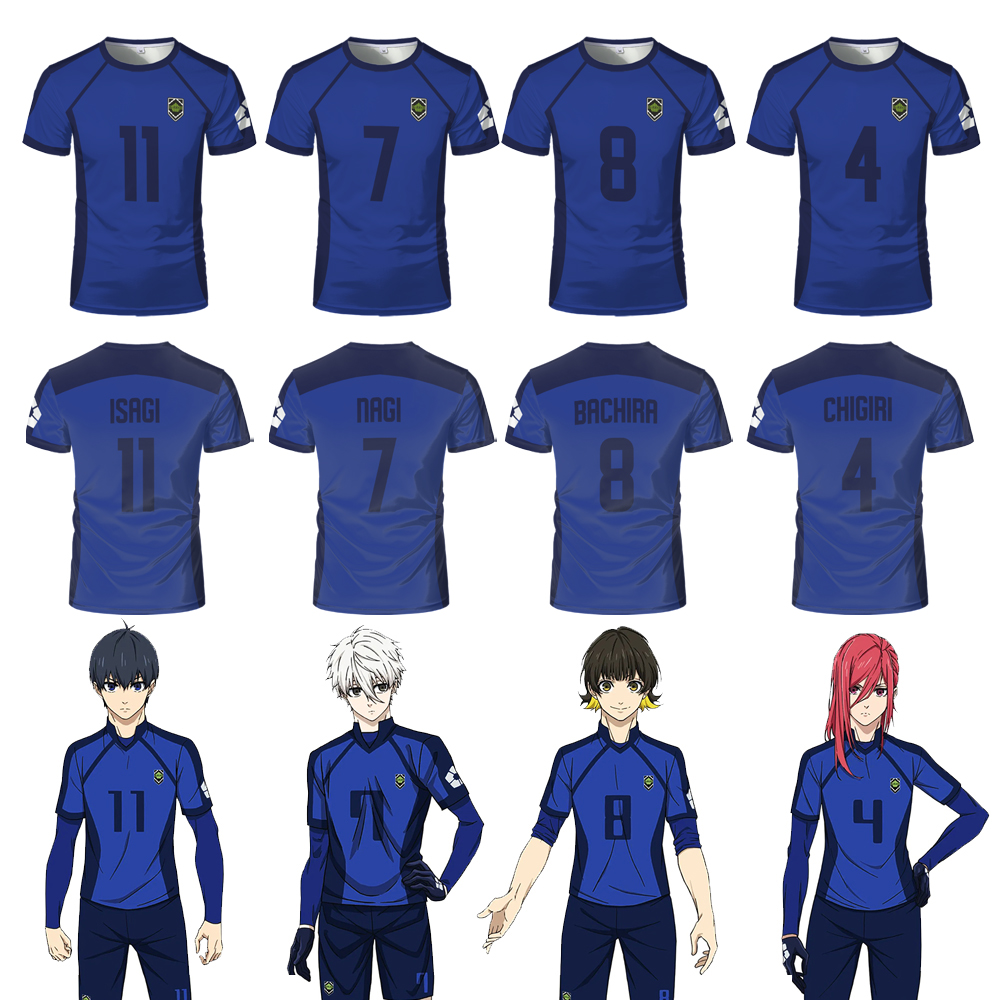 Camiseta de fútbol de Anime japonés para niños, camiseta de fútbol de Isagi yoachi, camiseta de Cosplay de Hyoma Chigiri Meguru Bachira, ropa Original