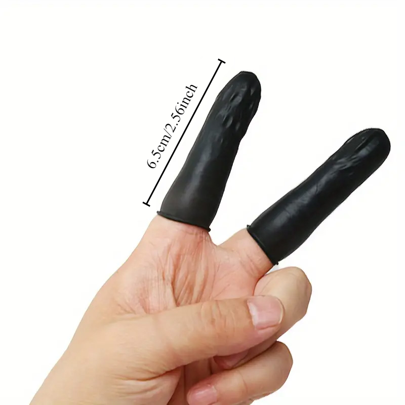 100PCS Multi-color Disposable Finger Cots Anti Slip Latex Powder Free Rolled Edge Finger Cots Beauty Hairdressing Tattoo Tools