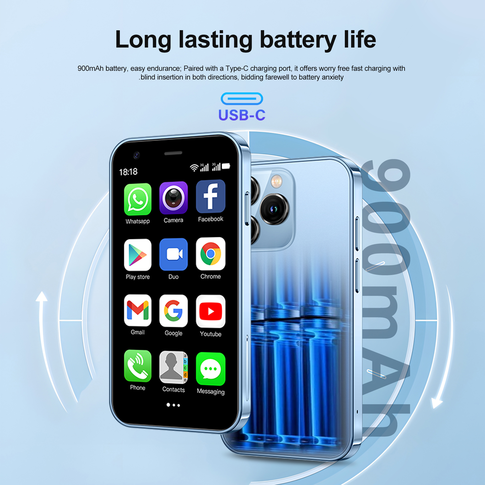 SERVO 15SE Mini Smartphone 3G WCDMA Android System 2GB RAM 16GB ROM WhatsAPP WiFi Hotspot Dual SIM Standby 3.0" Cute Smart Phone