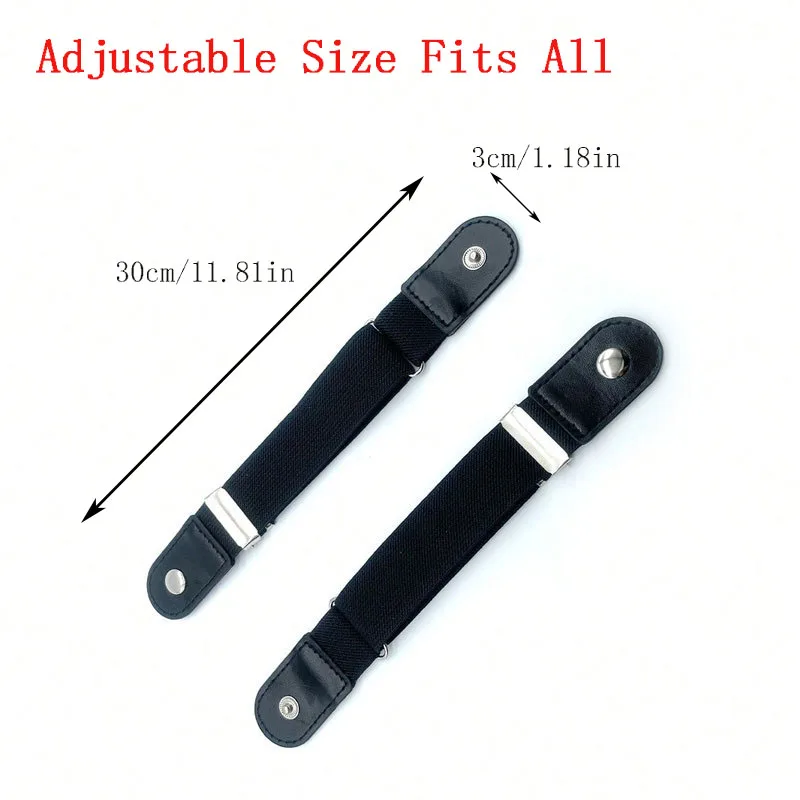 2pcs/set No Buckle Elastic Belt For Women Men Unisex Stretch Belt For Pants Jeans Casual Buckle Free Adjustable Invisible Belt